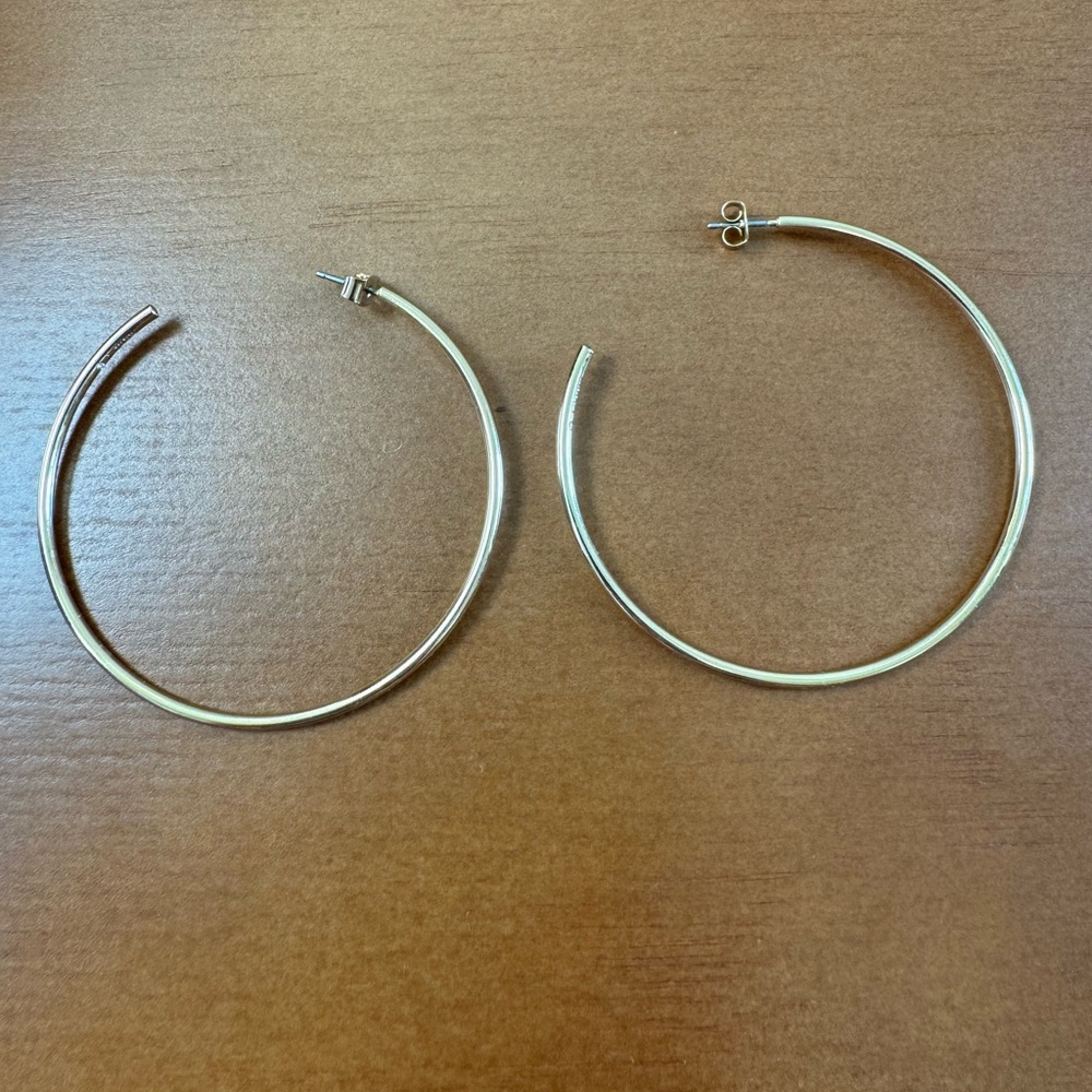J. Crew thin gold hoop earrings.